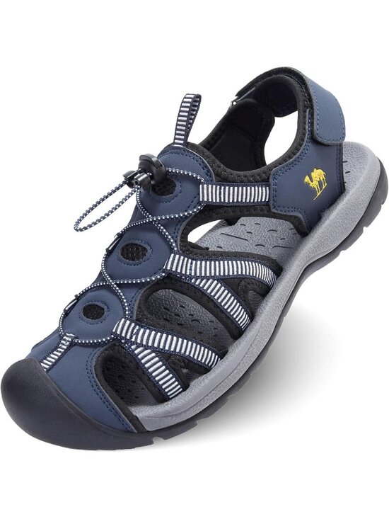 Men\'s Blue Closed Toe Outdoor Beach Hiking Rubber Waterproof Sport Sandals
